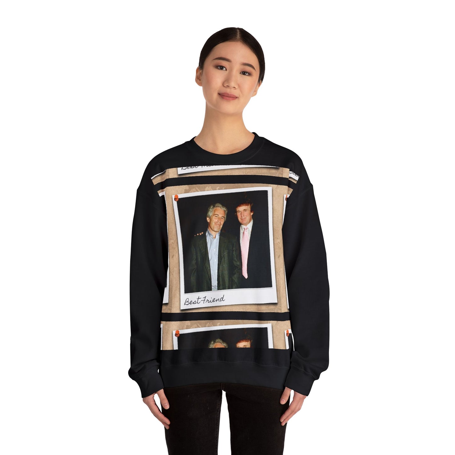 Trump and  Epstein "Best Friend" Photo Polaroid  Crewneck