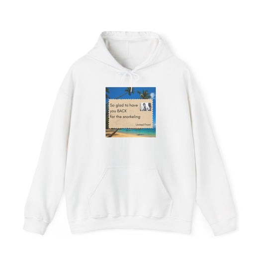 Postcard REVERSE graphic of Trump and JD on the Island Hoodie